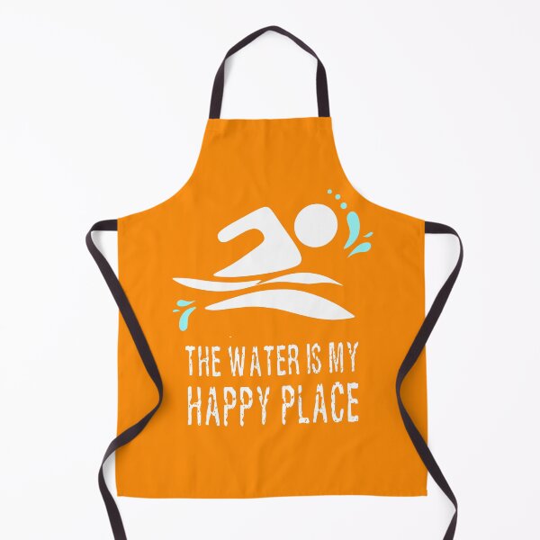 Artikelvorschau, Aufruf an alle wilden Freiwasserschwimmer, Winterbadende. Das Wasser ist mein glücklicher Platz-Spaßentwurf für Schwimmerliebhaber. Orange entworfen und verkauft von Caroline Laursen.