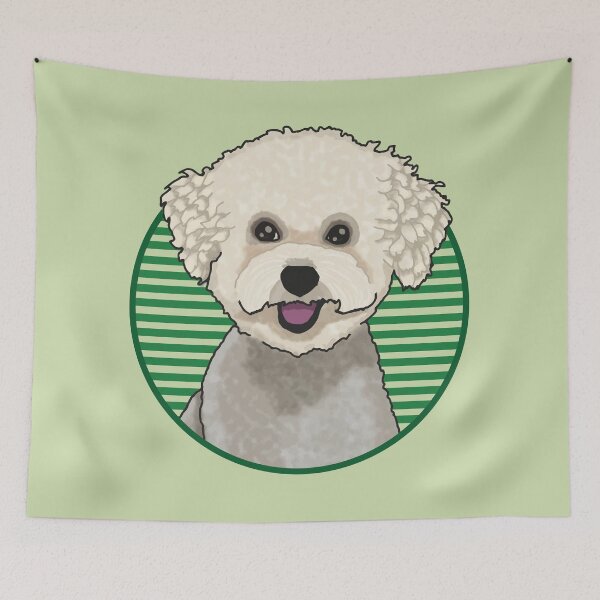 Item preview, Bichons Frise dog w/ Green stripped circle designed and sold by AdoptNFTPets.