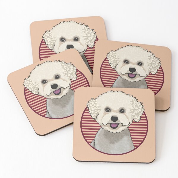Item preview, Bichons Frise dog w/ Red stripped circle designed and sold by AdoptNFTPets.