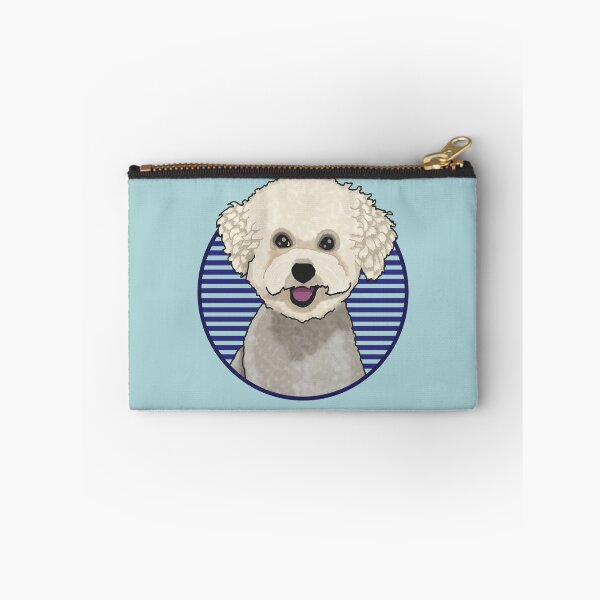Item preview, Bichons Frise dog w/ Blue stripped circle designed and sold by AdoptNFTPets.