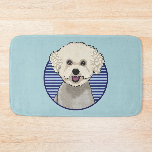 Item preview, Bichons Frise dog w/ Blue stripped circle designed and sold by AdoptNFTPets.