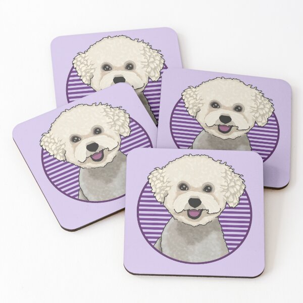 Item preview, Bichons Frise dog w/ Purple stripped circle designed and sold by AdoptNFTPets.