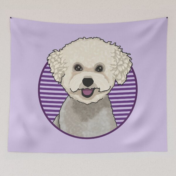 Item preview, Bichons Frise dog w/ Purple stripped circle designed and sold by AdoptNFTPets.