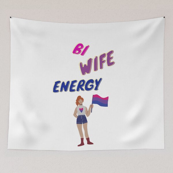 Item preview, Bi wife energy. Girl power, bisexual flag designed and sold by T-Look.