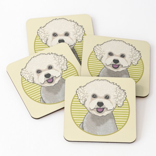 Item preview, Bichons Frise dog w/ Yellow stripped circle designed and sold by AdoptNFTPets.