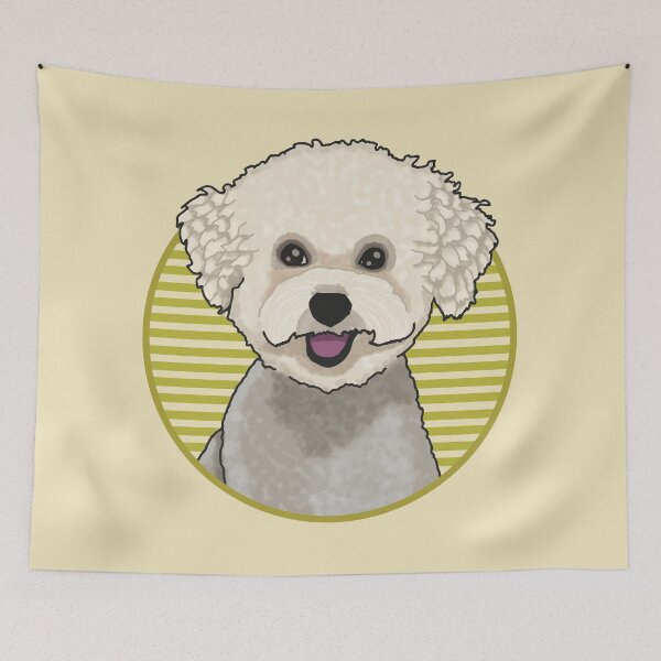 Item preview, Bichons Frise dog w/ Yellow stripped circle designed and sold by AdoptNFTPets.