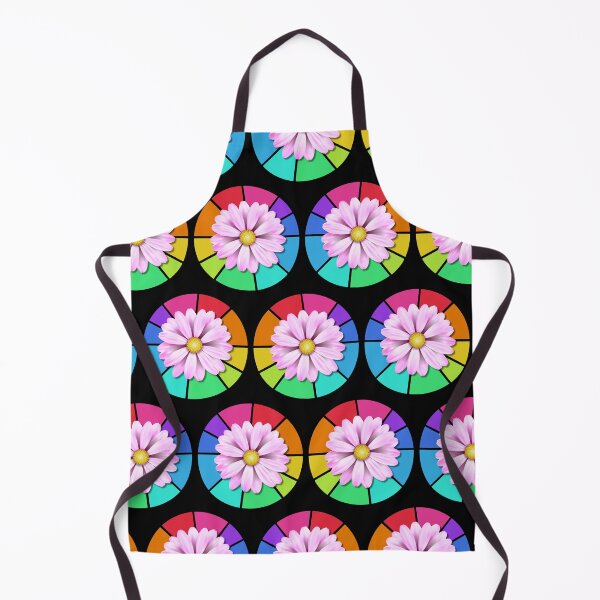 Item preview, Rainbow Daisies...This quirky repeating pattern design uses pink daisies set off against a rainbow colored circles designed and sold by ditzy-designs.