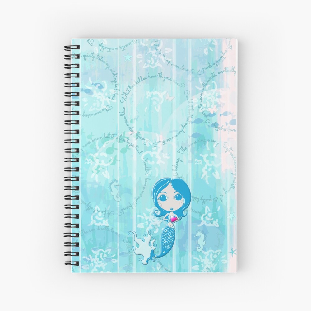 Inspired by You - Azure Mermaid, 4th of 4 Spiral Notebook