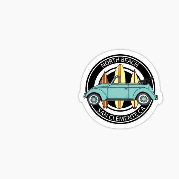California Surf Bug at the Beach Sticker