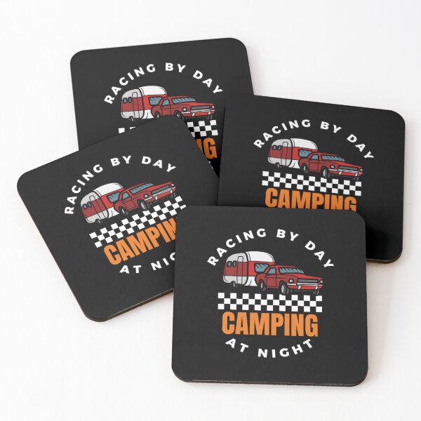 Item preview, Racing By Day Camping at Night Race Track Racetrack Drag Strip Motorsports Camper RV Campground Nascar Checkered Flag Racecar designed and sold by CarantinedChaos.