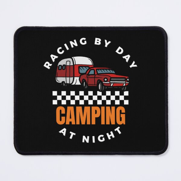 Item preview, Racing By Day Camping at Night Race Track Racetrack Drag Strip Motorsports Camper RV Campground Nascar Checkered Flag Racecar designed and sold by CarantinedChaos.