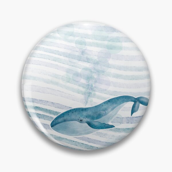 Item preview, Watercolor blue whale, sea animal  designed and sold by Luna's Corner.
