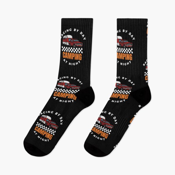 Item preview, Racing By Day Camping at Night Race Track Racetrack Drag Strip Motorsports Camper RV Campground Nascar Checkered Flag Racecar designed and sold by CarantinedChaos.