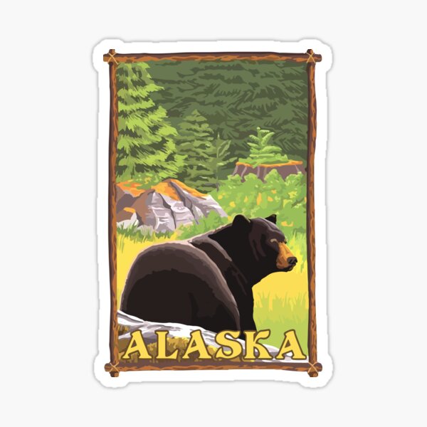 2 x 10cm Alaska US State Vinyl Stickers Wild Bear USA Travel Sticker #30441 