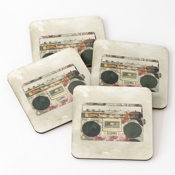 Item preview, Retro Portable Stereo Cassette Recorder Boombox Flower Power designed and sold by Careful Disorder.