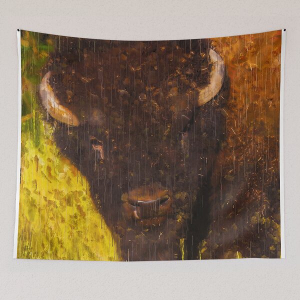 Item preview, American Buffalo Strong Oil Paint, American Bison Drawing, Native American Bison Art, Bison Artwork Native American designed and sold by Trendymotion.