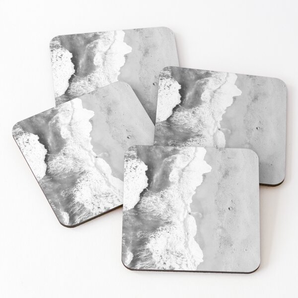 Item preview, Black and White Ocean Washing on the Sand Beach Photography designed and sold by Tjokko-chan.