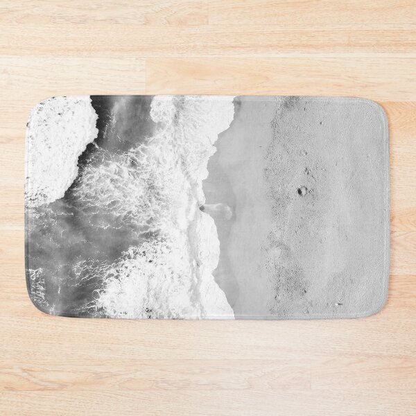Item preview, Black and White Ocean Washing on the Sand Beach Photography designed and sold by Tjokko-chan.