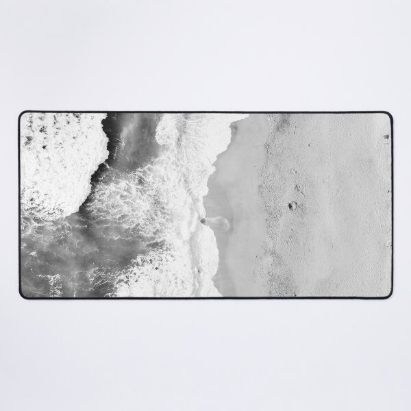 Item preview, Black and White Ocean Washing on the Sand Beach Photography designed and sold by Tjokko-chan.