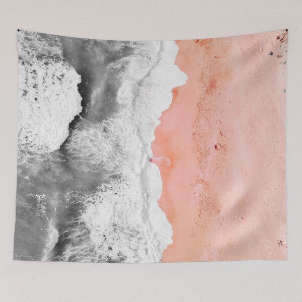 Item preview, Black Ocean Washing on Pink Sand Beach Photography designed and sold by Tjokko-chan.