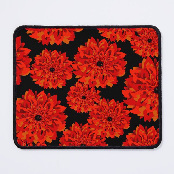 Item preview, Red and Gold Dahlias on Black designed and sold by jeff-jones.