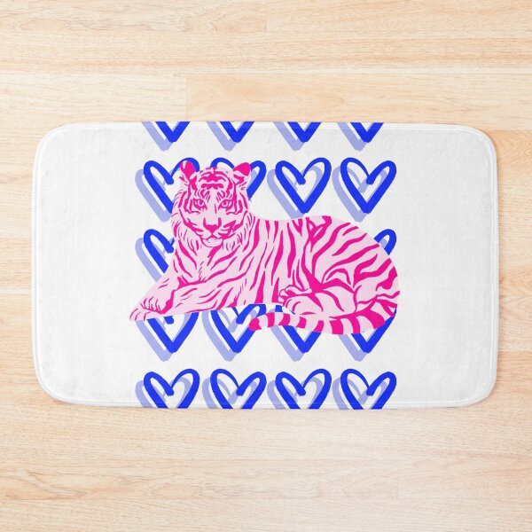 Item preview, Pink and Blue Tiger and Heart Abstract designed and sold by mollsdesignss.