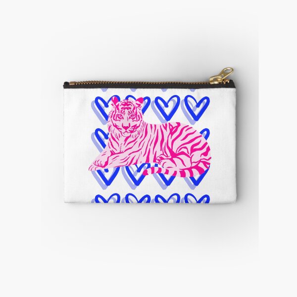 Item preview, Pink and Blue Tiger and Heart Abstract designed and sold by mollsdesignss.