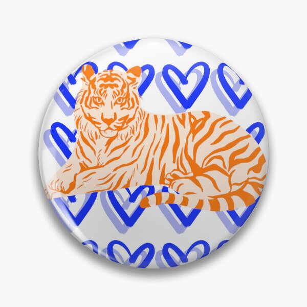 Item preview, Orange and Blue Tiger and Heart Abstract designed and sold by mollsdesignss.