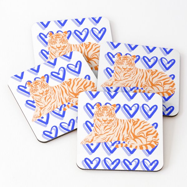 Item preview, Orange and Blue Tiger and Heart Abstract designed and sold by mollsdesignss.