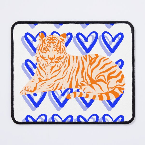 Item preview, Orange and Blue Tiger and Heart Abstract designed and sold by mollsdesignss.