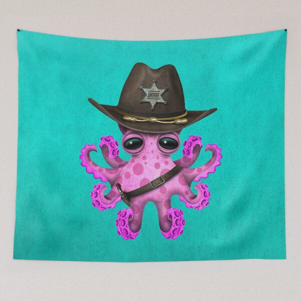Item preview, Cute Pink Baby Octopus Sheriff designed and sold by JeffBartels.