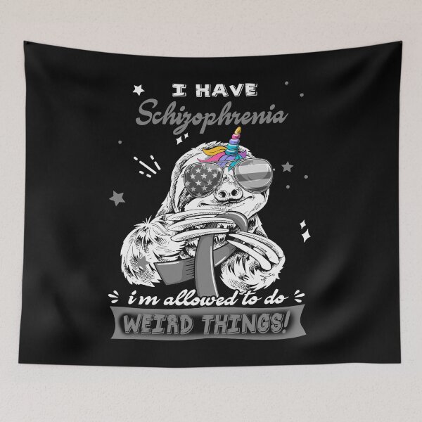 Item preview, Funny Sloth I Have Schizophrenia I'm Allowed To Do Weird Things designed and sold by Kohend.