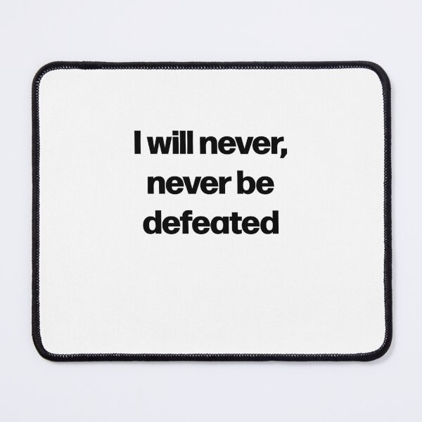 Item preview, never never be defeated anime gym motivation quote designed and sold by designsbyted.