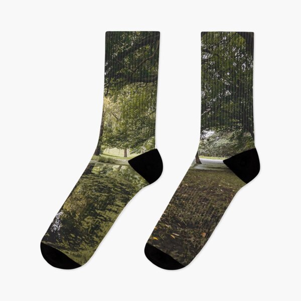Item preview, /// Hidden Worlds /// Landscape photograph taken under the lush green trees of a quiet creekside designed and sold by Est-Image-Co.