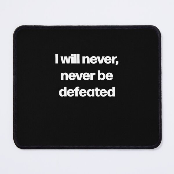 Item preview, never never be defeated anime gym motivation quote designed and sold by designsbyted.