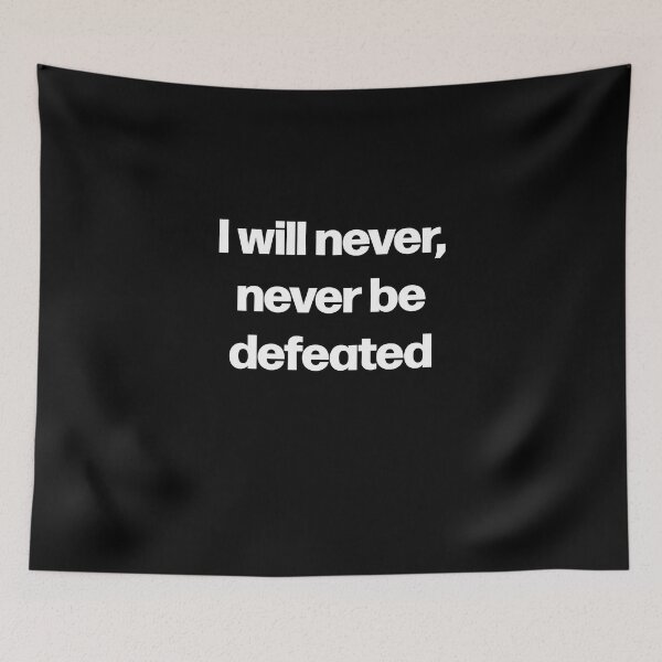 Item preview, never never be defeated anime gym motivation quote  designed and sold by designsbyted.