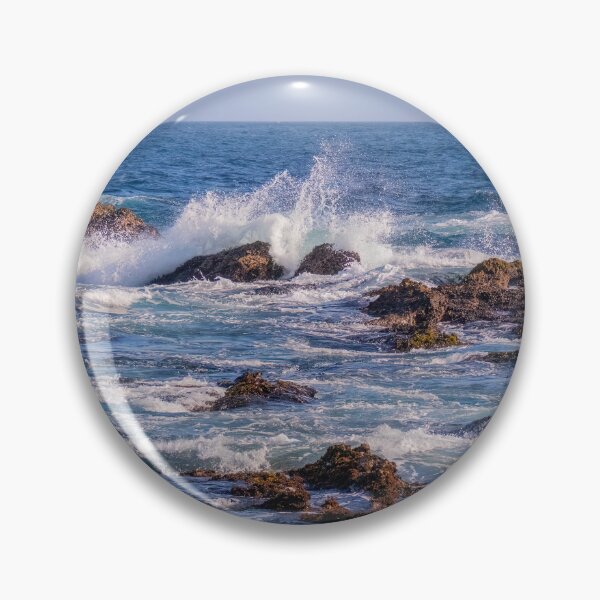 Item preview, Crashing waves splash into the rocky coastline of California designed and sold by SafariByMarisa.