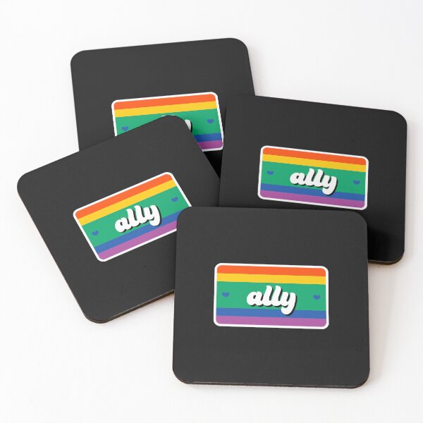 Item preview, LGBTQIA+ Pride Ally Name Tag designed and sold by socialbylindsay.