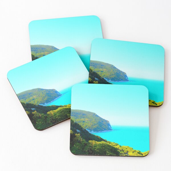 Item preview, View from Piazzale Marino in Sirolo at the Adriatic Sea, Mount Conero, vegetation and sky designed and sold by Kristina Drozd.