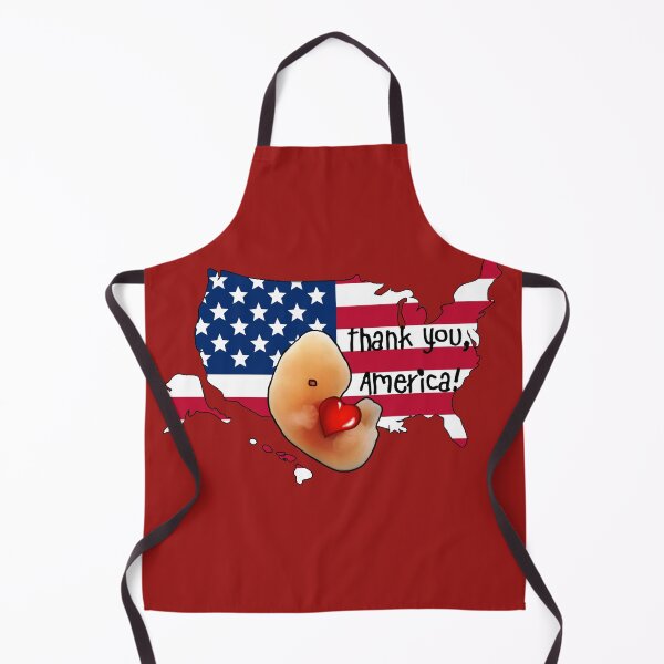 Item preview, Thank you, America! Embryo hugging cartoon-style heart-shape inside US map with American flag designed and sold by Brasilia.