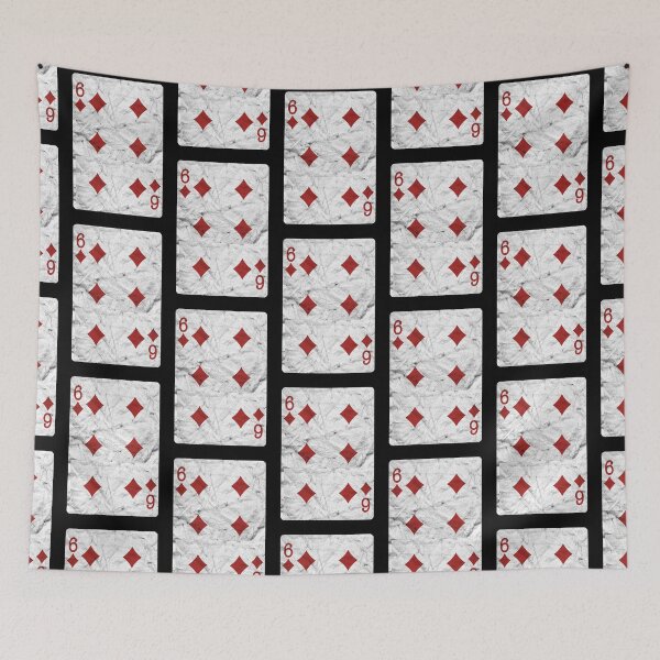 Item preview, Playing Cards 6 of Diamonds (distressed design) designed and sold by siggyspatsky.