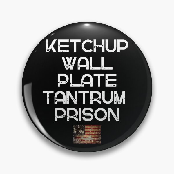 Item preview, Ketchup Wall Plate Tantrum Prison Flag Political Protest Text Design designed and sold by EarthArtDesigns.