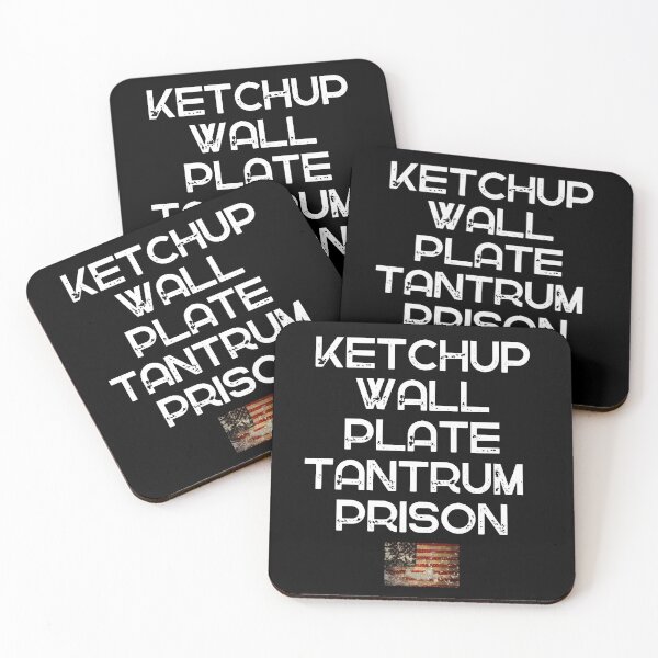 Item preview, Ketchup Wall Plate Tantrum Prison Flag Political Protest Text Design designed and sold by EarthArtDesigns.