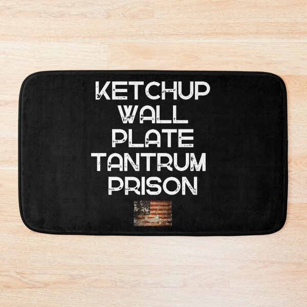 Item preview, Ketchup Wall Plate Tantrum Prison Flag Political Protest Text Design designed and sold by EarthArtDesigns.