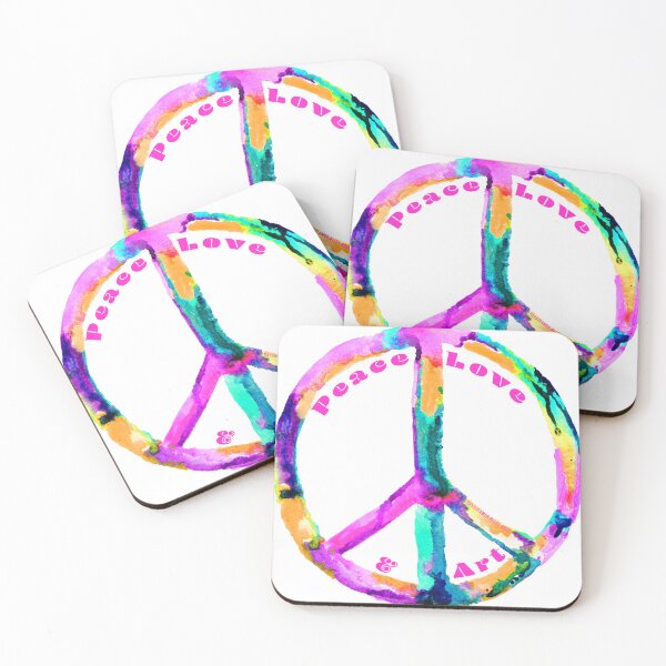 Item preview, Peace Love and Art Rainbow Tie Dye Peace Sign designed and sold by Daydreamer Alley.