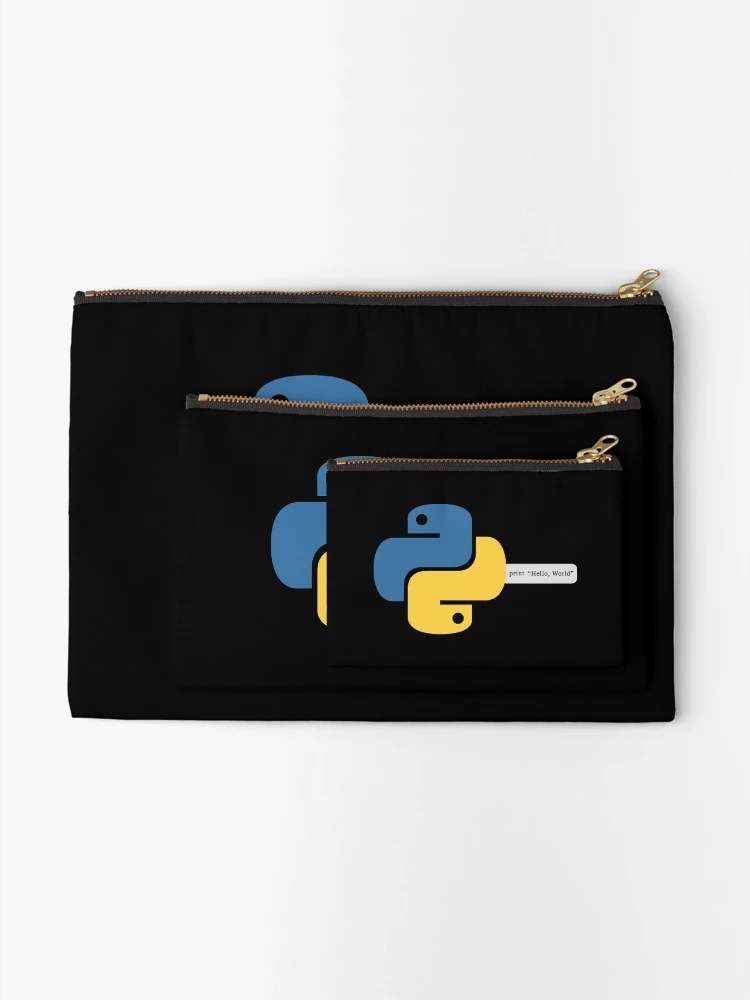 Thumbnail 2 of 4, Zipper Pouch, Python hello world funny coder programmer designed and sold by ktmaem.