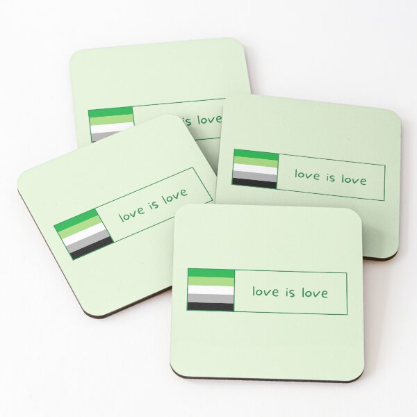 Item preview, love is love Aromantic Pride Flag Positive Quote Banner designed and sold by littlecornershop.