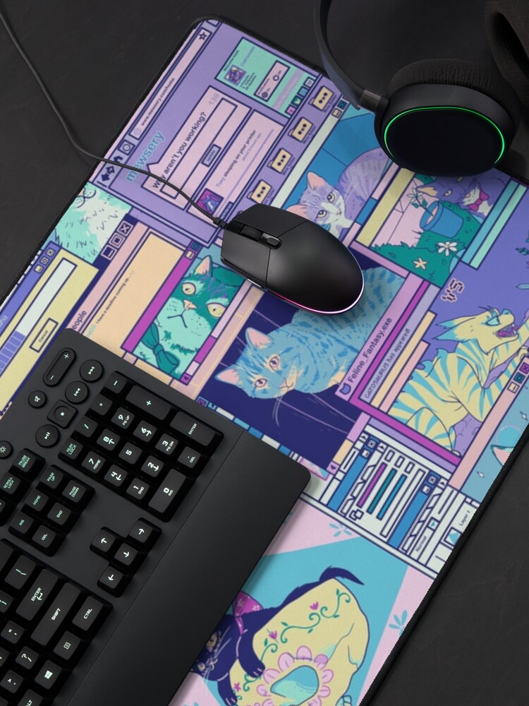 Alternate view of Desktop of a Cat Artist Mouse Pad