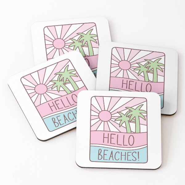 Item preview, Funny Hello Beaches Pun Sunshine Pastel Summer designed and sold by SenkinGraphics.