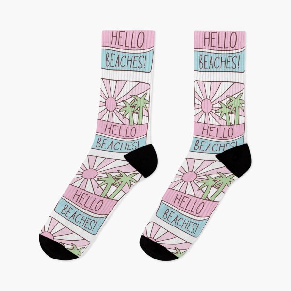 Item preview, Funny Hello Beaches Pun Sunshine Pastel Summer designed and sold by SenkinGraphics.